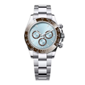 Racing Chronograph 40 — Ice Blue Dial · Silver Tone Case & Brown Tachymeter Bezel