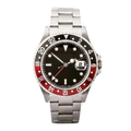 Dual Time 40 — Black Dial · Steel Bracelet & Red-Black 24H Bezel