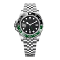Traveller 40 — Black Dial · Stainless Steel Jubilee Bracelet & Black-Green Ceramic Bezel