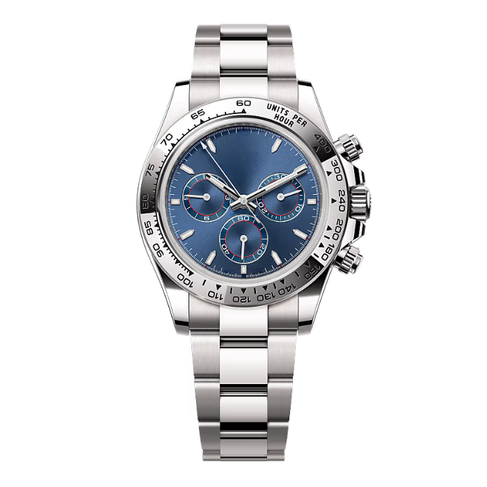 Chronograph 40 — Blue Dial · Silver Tone Bracelet & Tachymeter Bezel