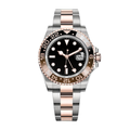 GMT Traveller 40 — Black Dial · Bicolor Stainless Steel & Rose Gold Tone Bracelet with Brown-Black Ceramic Bezel