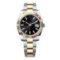 Classic 41 — White Dial · Steel & Gold Tone Bracelet & Fluted Bezel