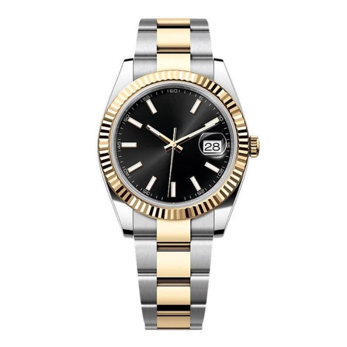 Classic 41 — White Dial · Steel & Gold Tone Bracelet & Fluted Bezel