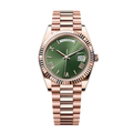 Executive Day-Date 40 — Green Sunburst Dial · Rose Gold Tone President Bracelet & Fluted Bezel