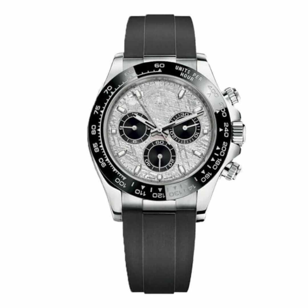 Chronograph 40 — Meteorite Dial · Steel Case & Black Strap