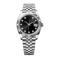 Classic 41 — Black Diamond Dial · Steel Jubilee Bracelet