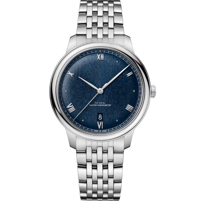 De Ville – Prestige Co-Axial Master Chronometer Silver and Blue Dial