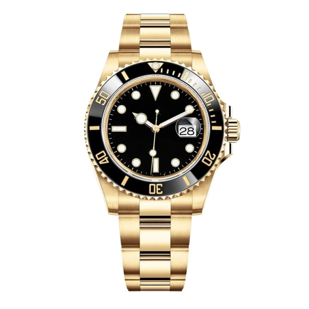 Diver 41 — Black Dial · Gold Tone Bracelet & Black Ceramic Bezel
