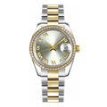 Classic 41 — Slate Grey Dial · Steel & Gold Tone Bracelet & Diamond Bezel
