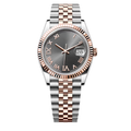 Classic 36 — Dark Rhodium Dial · Steel & Rose Gold Tone Bracelet & Fluted Bezel