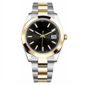 Classic 41 — Black Dial · Steel & Gold Tone Bracelet & Fluted Bezel